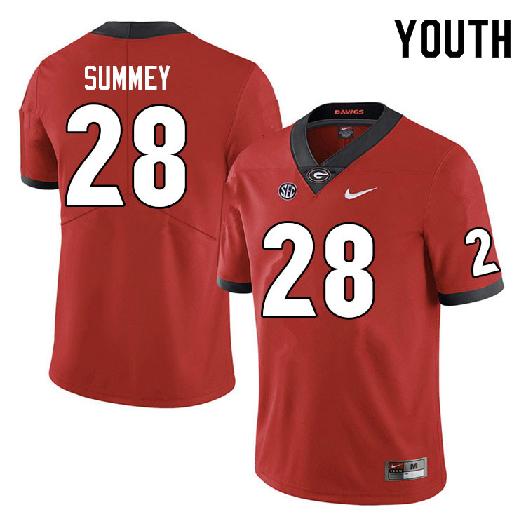 Youth #28 Anthony Summey Georgia Bulldogs College Football Jerseys Sale-Red